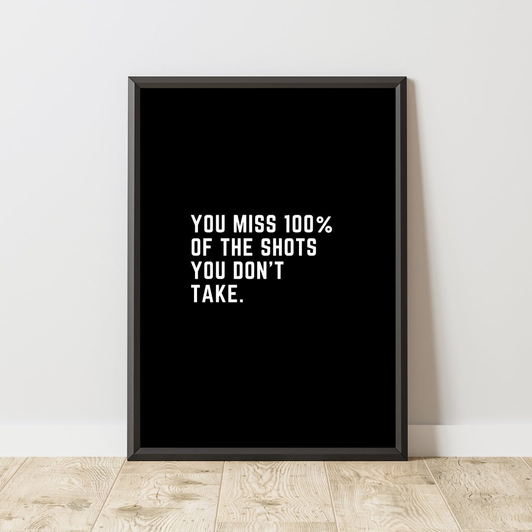 Motivational Poster "You Miss 100% Of The Shots"