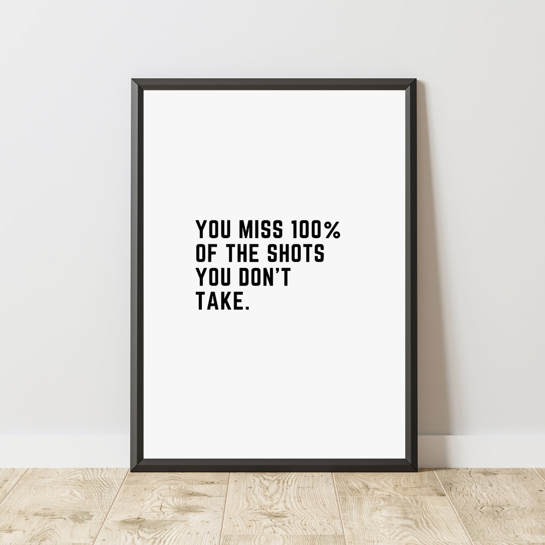 Motivational Poster "You Miss 100% Of The Shots"