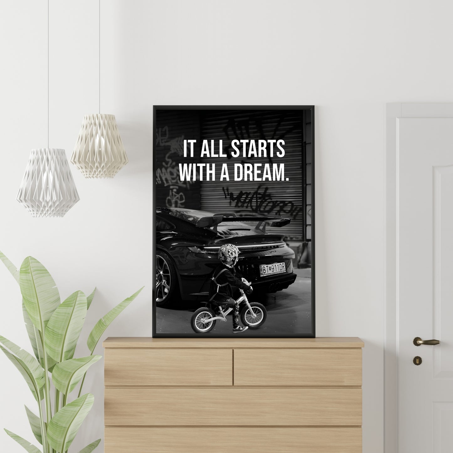 Motivational Poster "It All Starts With A Dream"