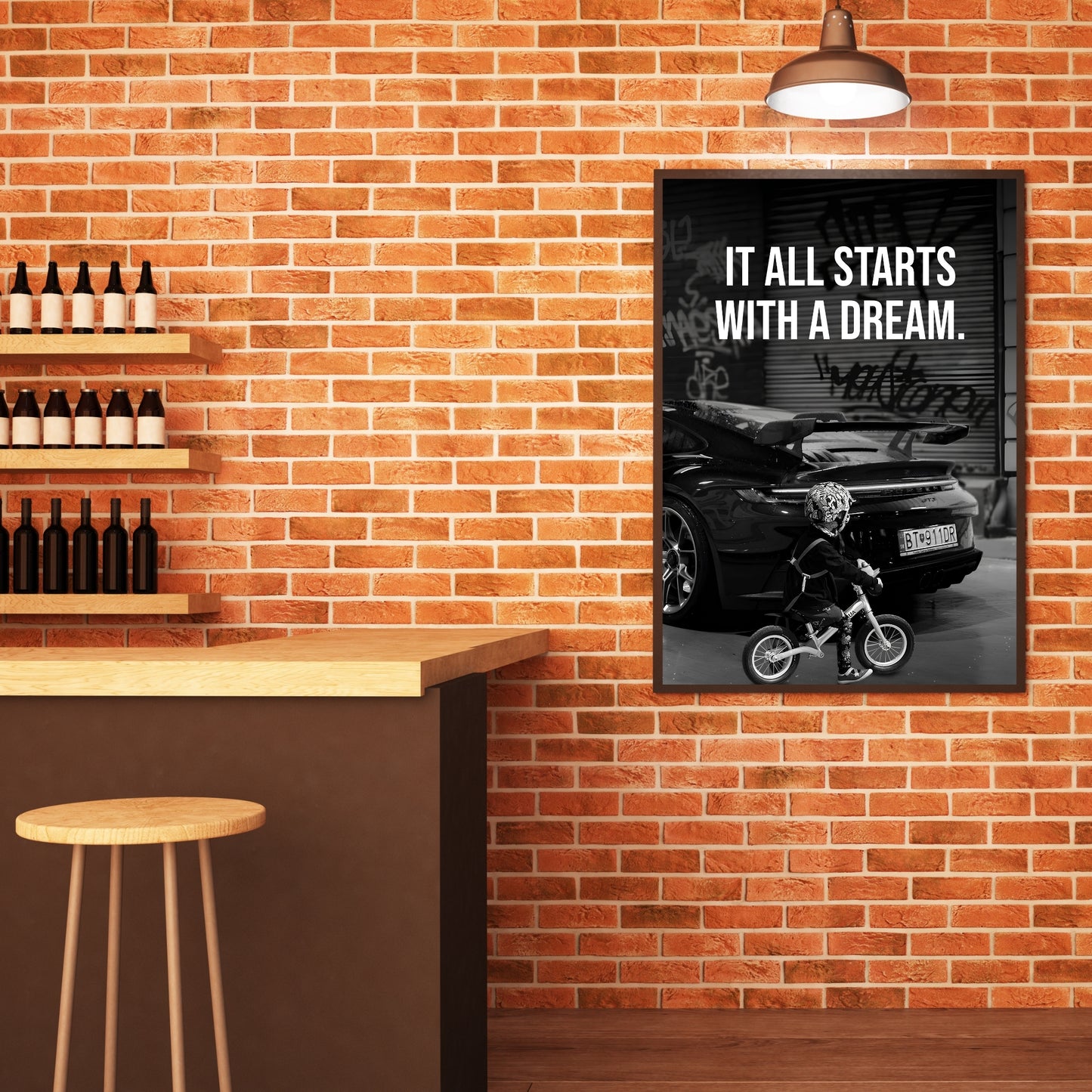 Motivational Poster "It All Starts With A Dream"