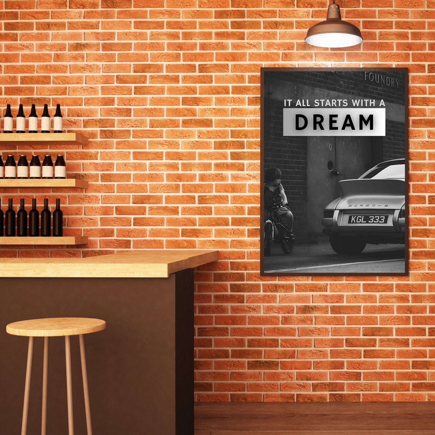Motivational Poster "It All Starts With A Dream"