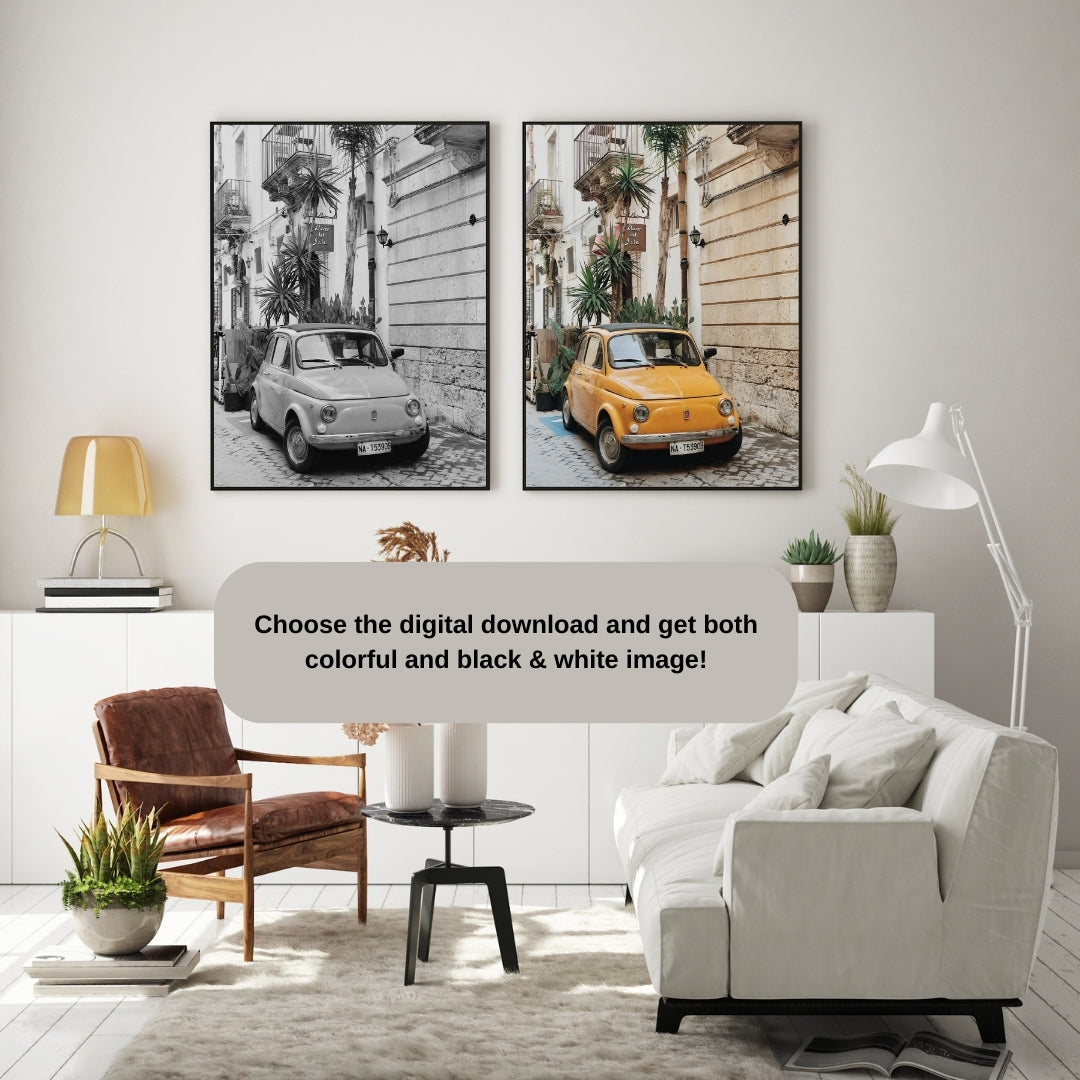 Vintage Fiat 500 Poster