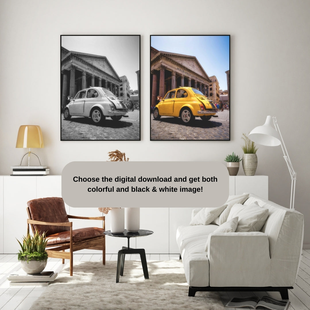 Vintage Fiat 500 Poster