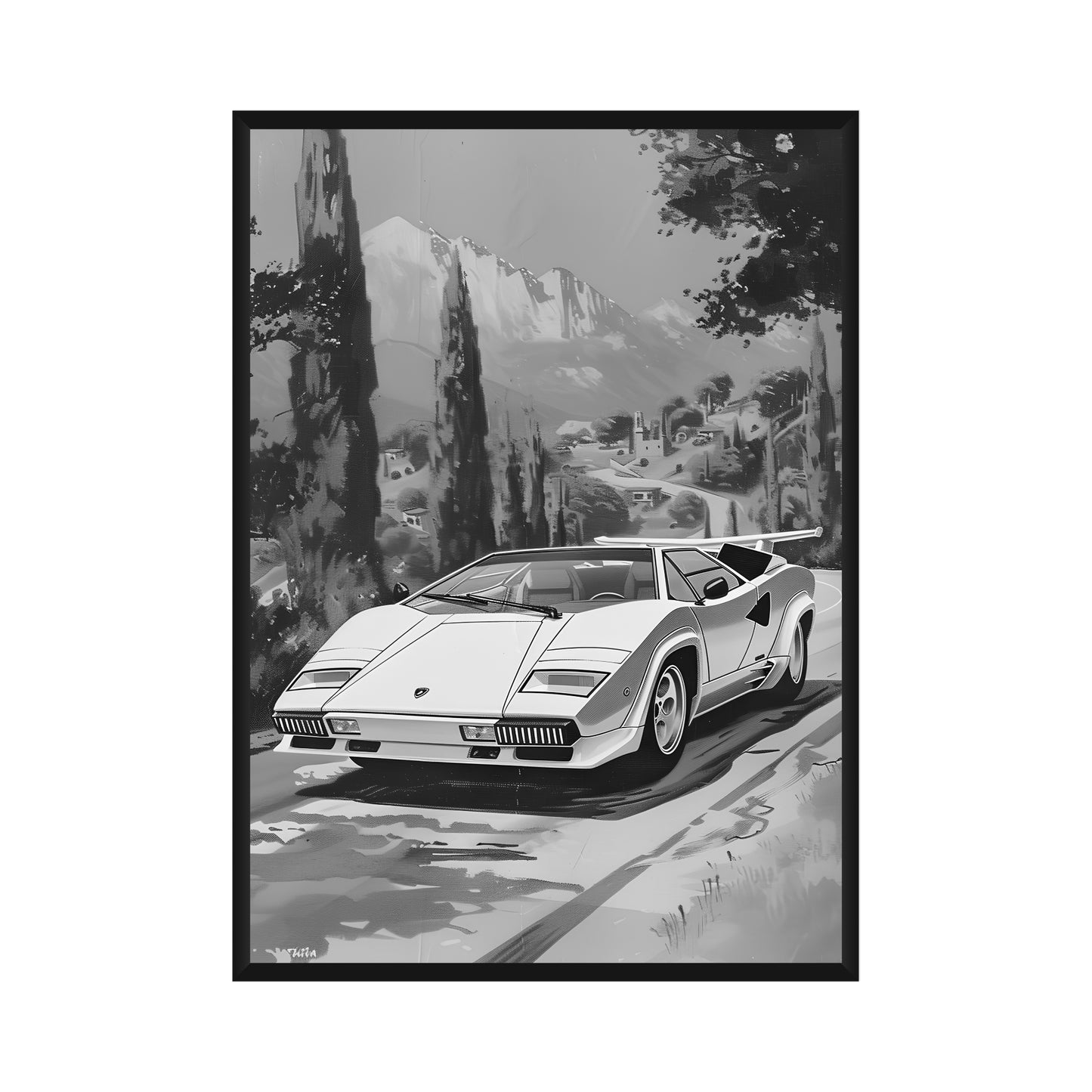 Lamborghini Countach AI Poster