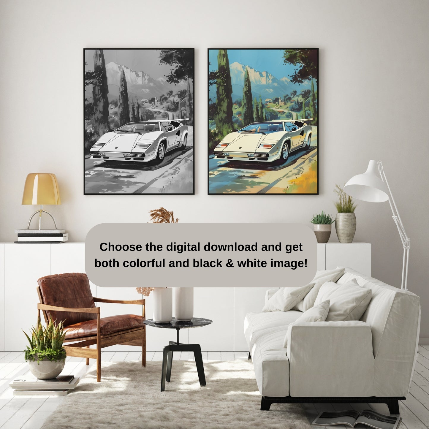 Lamborghini Countach AI Poster