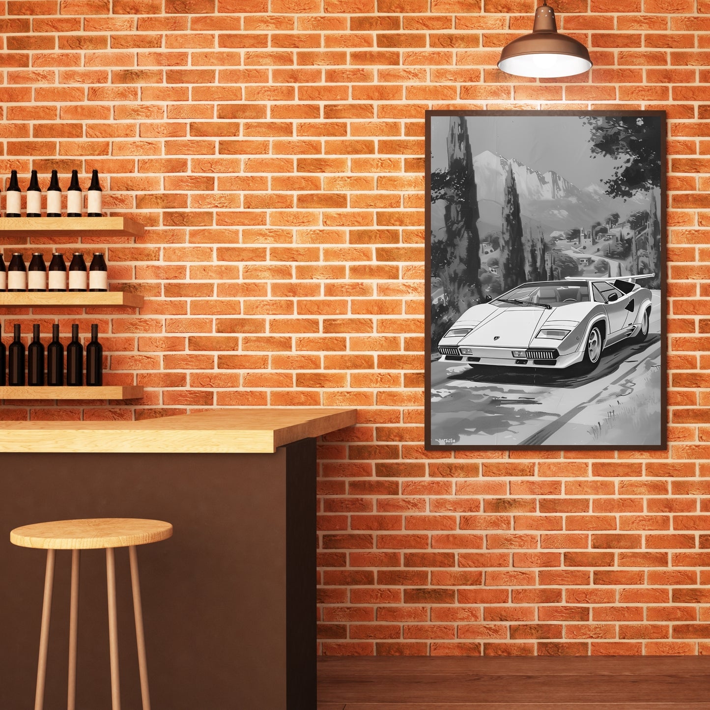 Lamborghini Countach AI Poster